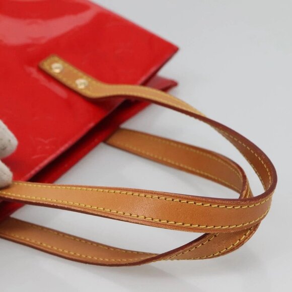 LOUIS VUITTON Monogram Vernis Reade MM Hand Bag Red Rouge - Picture 7 of 16